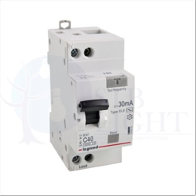 Дифференциальный автомат 1P 40А RX3 (тип AC, 6 кА) Legrand 419403
