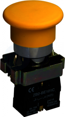 Кнопка управления LAY5-BC51"Грибок" без подсветки желтая 1з IEK BBG70-BC-K05