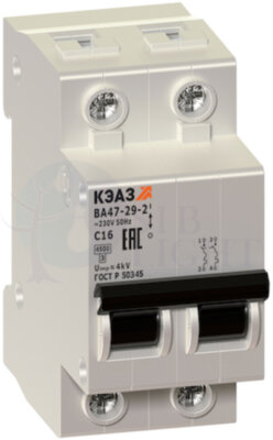 Автомат 2P 3А ВА47-29 (4.5 кА, C) КЭАЗ 253164