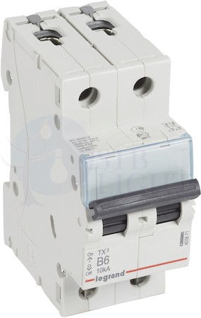 Автомат 2P 6А TX3 (10 кА, B) Legrand 403871