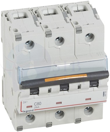 Автомат 3P 80А DX3 (25 кА, C) Legrand 409788