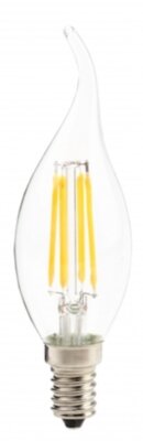 led-candle flame clear dim 5w 4000 k e14