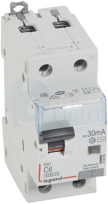Дифференциальный автомат 1P 6А DX3 (тип AC, 6 кА) Legrand 410999