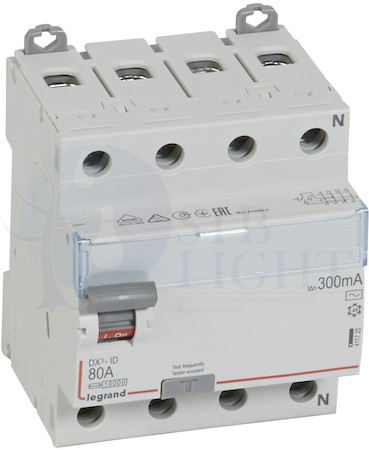 Выключатель дифференциального тока 4P 80А 0.3А DX3 (тип AC) Legrand 411725