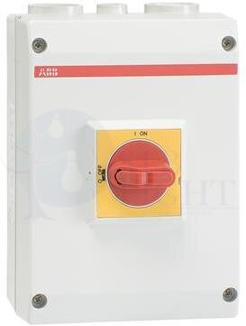 Рубильник в боксе OTP45BA4M красно-желтая рукоятка 2xM32+M16 ABB 1SCA022459R6860