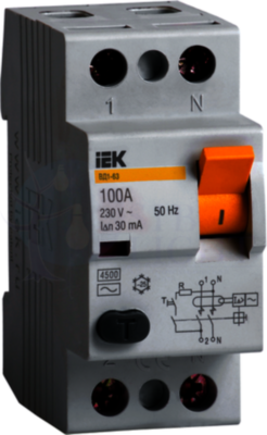 УЗО ВД1-63S 4Р 50А 100мА IEK MDV12-4-050-100