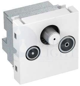 Антенная розетка TB+радио+спутник Modul45 45x45 мм (белый) OBO Bettermann 6105282