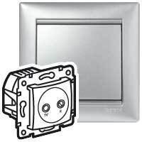 Розетка телевизионная Valena (TV+R, под рамку, с/у, проходная, алюминий) Legrand 770134