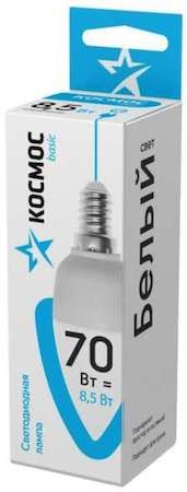 Лампа светодиодная LED BASIC CN 8.5Вт 220В E14 4500К Космос LkecLED8.5wCNE1445 КОСМОС LkecLED8.5wCNE1445