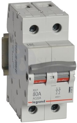 RX3 Выключатель-разъединитель 80А 2П Legrand 419409