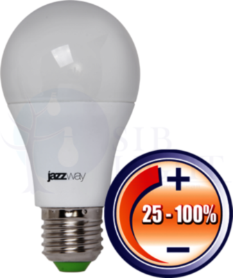 Лампа светодиодная (LED) «груша» d60мм E27 220  12Вт 220-230В опаловая тепло-белая желтая 3000К диммируемая Jazzway 2855879
