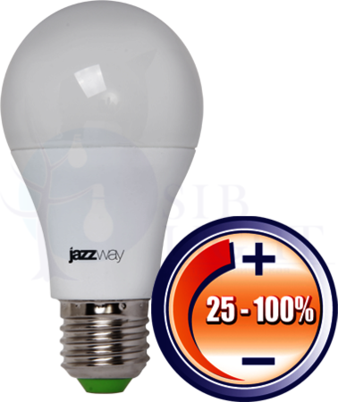 Лампа светодиодная (LED) «груша» d60мм E27 220  12Вт 220-230В опаловая тепло-белая желтая 3000К диммируемая Jazzway 2855879