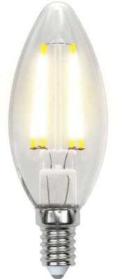 Лампа светодиодная с трехступенчатым диммером 100-50-10 LED 5вт 175-250В свеча 420Лм Е14 3000К Uniel Multibrigh филамент Uniel UL-00002367