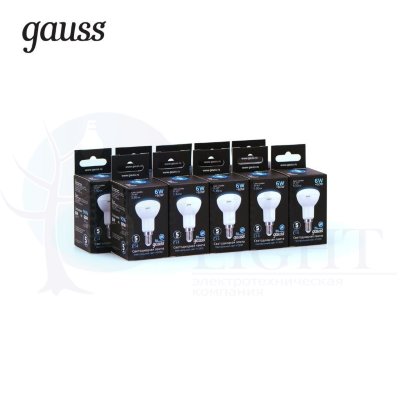 Лампа Gauss LED R50 E14 6W 530lm 4100K 1/10/100