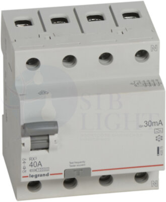 Выключатель дифференциального тока 4P 40А 0.03А RX3 (тип А) Legrand 402075