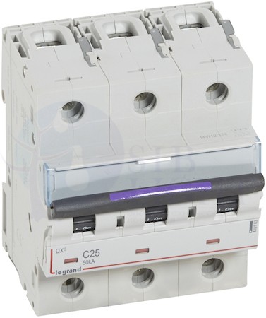 DX3 Автоматический выключатель 50кА 25А 3P C Legrand 410163