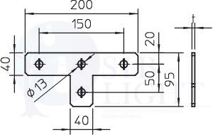 Соединительная пластина 200x95x40x4 OBO Bettermann 1124735