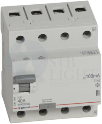 Выключатель дифференциального тока 4P 40А 0.1А RX3 (тип AC) Legrand 402067