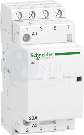 МОДУЛЬНЫЙ КОНТАКТОР iCT20A 4НО 220/240В АС 50ГЦ Schneider Electric A9C22824
