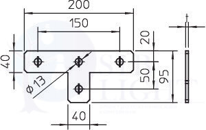 Соединительная пластина 200x95x40x4 OBO Bettermann 1124695