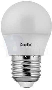 Лампа светодиодная LED5-G45/845/E27 5Вт шар 4500К белый E27 405лм 220-240В Camelion 12030