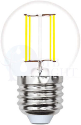 Лампа светодиодная с трехступенчатым диммером 100-50-10 LED 5вт 175-250В шар 420Лм Е27 3000К Uniel Multibrigh филамент Uniel UL-00002370