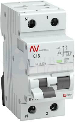 Дифференциальный автомат DVA-6 1P+N 10А (B) 30мА (AC) 6кА AVERES EKF rcbo6-1pn-10B-30-ac-av