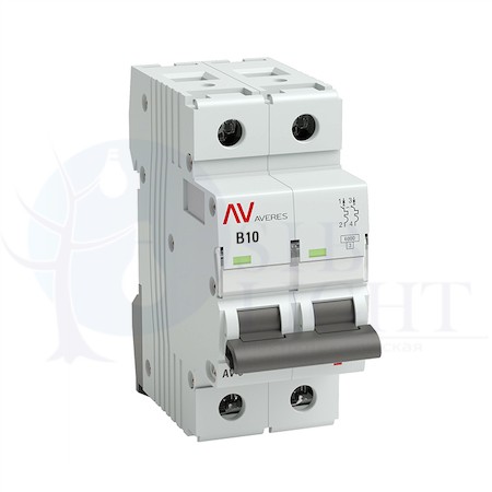 Выключатель автоматический AV-6 2P 10A (B) 6kA AVERES EKF mcb6-2-10B-av