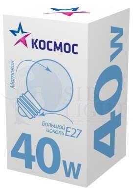 Лампа накаливания Шар 40Вт E27 мат. Космос LKsmSSpFr40E27v2 КОСМОС LKsmSSpFr40E27v2