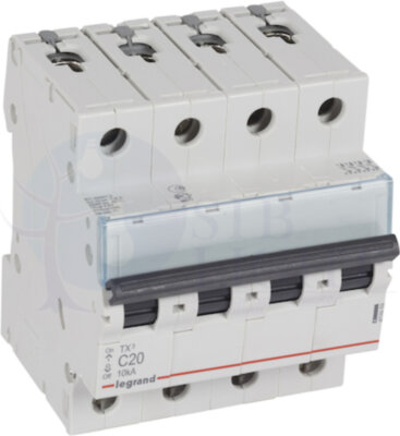 Автомат 4P 20А TX3 (10 кА, C) Legrand 403959