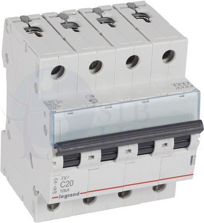 Автомат 4P 20А TX3 (10 кА, C) Legrand 403959
