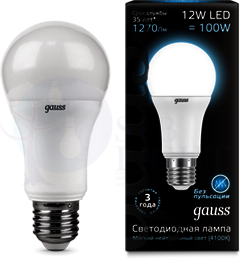 Лампа LED A60 E27 12W 4100K Gauss 102502212