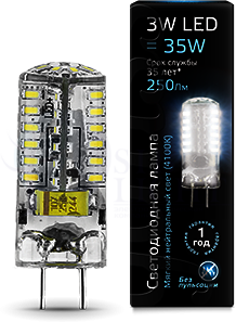 Лампа LED GY6.35 AC185-265V 3W 4100K 1/20/200 Gauss 107719203