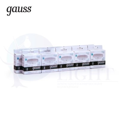 Лампа Gauss LED Elementary GX53 15W 1080lm 4100K 1/10/100