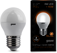 Лампа Gauss LED Globe 4W E27 2700K 1/10/50