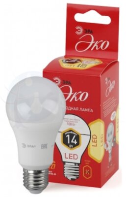 Лампа светодиодная LED A60-14W-827-E27,груша,14Вт,тепл,E27 ERA Б0030028