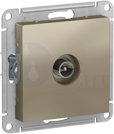 Розетка телевизионная AtlasDesign (TV, "звезда", под рамку, с/у, шампань) Schneider Electric ATN000593
