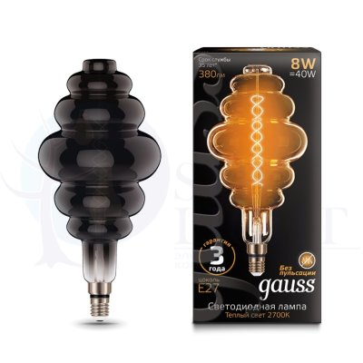 Лампа Gauss LED Vintage Filament Flexible BD200 8W E27 200*410mm Gray 2700K 1/6