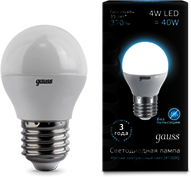 Лампа Gauss LED Globe 4W E27 4100K 1/10/50