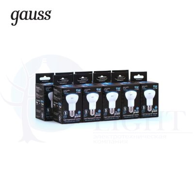 Лампа Gauss LED R63 E27 9W 700lm 4100K 1/10/50