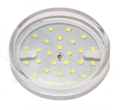 Лампа светодиодная (LED) «таблетка» d74мм GX53 100  6Вт 220-230В прозрачная нейтральная холодно-белая 5000К Jazzway 2852090