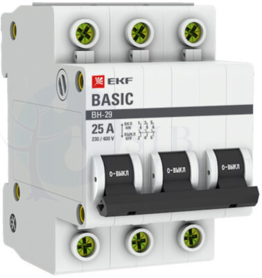 Выключатель нагрузки 3P 63А ВН-29 Basic EKF SL29-3-63-bas