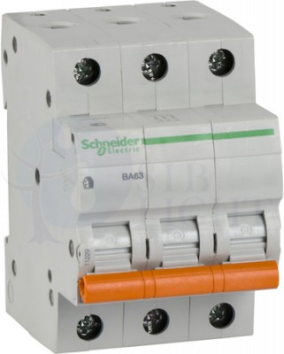 Автомат 3P 63А Домовой (4.5 кА, C) Schneider Electric 11229