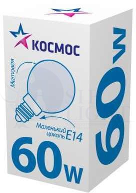 Лампа накаливания Шар 60Вт E14 мат. Космос LKsmSSpFr60E14v2 КОСМОС LKsmSSpFr60E14v2