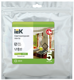 Лента светодиодная 5м LSR-2835G60-4,8-IP20-12В IEK