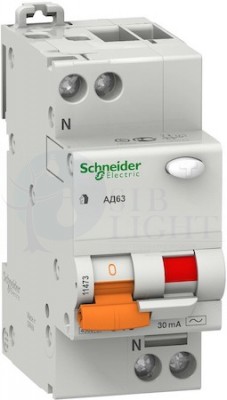 Дифференциальный автомат 1P+N 25А АД63 (тип AC, 4.5 кА) Schneider Electric 11474