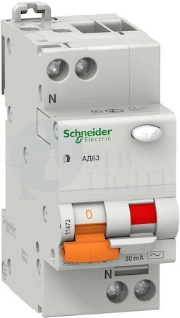 Дифференциальный автомат 1P+N 25А АД63 (тип AC, 4.5 кА) Schneider Electric 11474