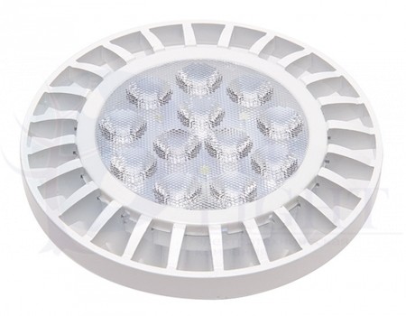 Лампа светодиодная (LED) с отражателем d111мм G53 38  12Вт 220-230В прозрачная тепло-белая желтая 3000К Jazzway 1036155