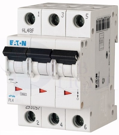 Автоматический выключатель PL4 3P 25А (C) 4.5кА, EATON 0000293162