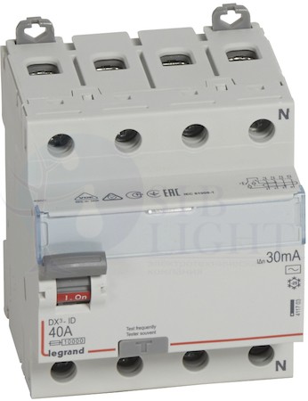 Выключатель дифференциального тока 4P 40А 0.03А DX3 (тип AC) Legrand 411703